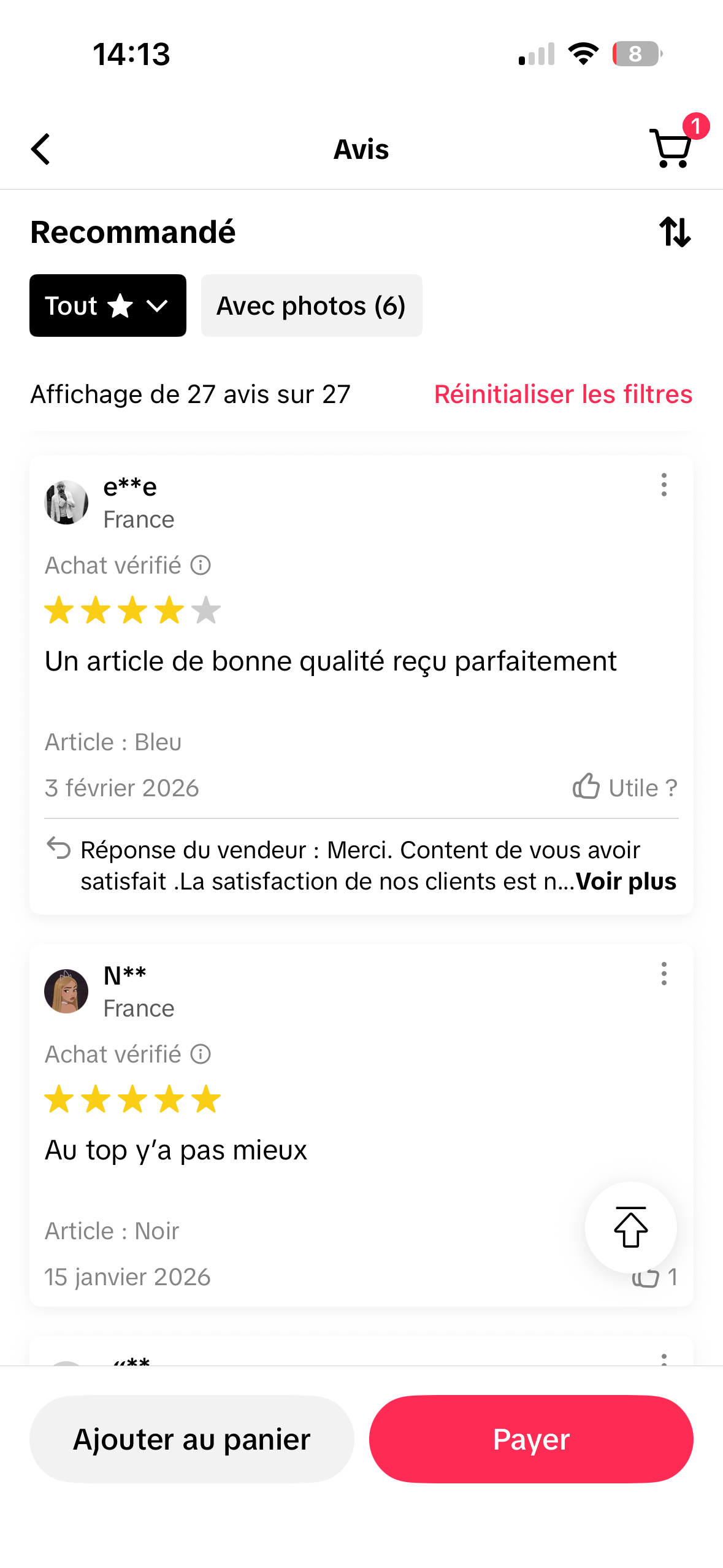 Bonne qualité!